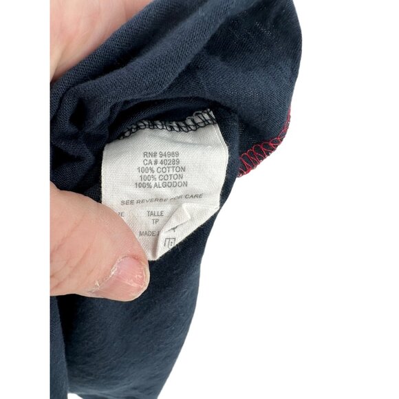 Braves Baseball T-Shirt Navy Red Accents New Era Women's XS 100% Cotton - Picture 4 of 10